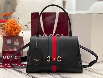 Fortok Gucci Paparazzo Medium Top Handle Bag Black 32*24*17cm