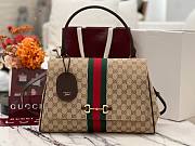 Fortok Gucci Paparazzo Large Top Handle Bag Sand And Brown GG Canvas 37*29*13cm - 1