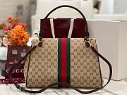 Fortok Gucci Paparazzo Large Top Handle Bag Sand And Brown GG Canvas 37*29*13cm - 4