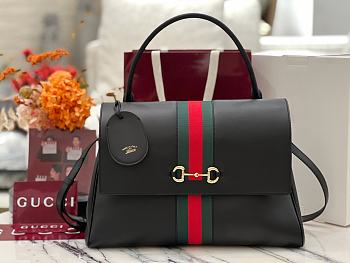 Fortok Gucci Paparazzo Large Top Handle Bag Black 37*29*13cm