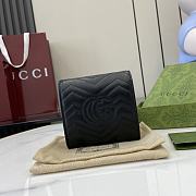 Fortok Gucci GG Marmont Leather Card Case Wallet Black 12 x 10 x 3cm - 2