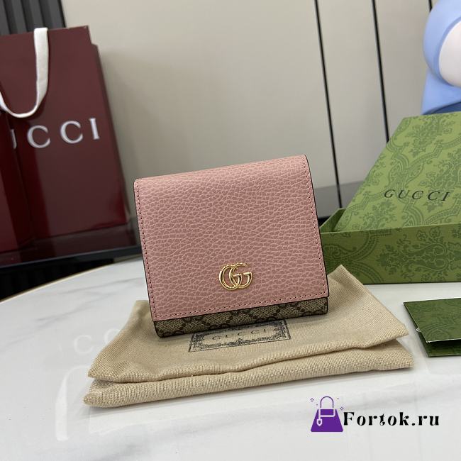 Fortok Gucci GG Marmont Bicolor Wallet Bi-color Pink 12 x 10 x 3cm - 1