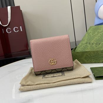 Fortok Gucci GG Marmont Bicolor Wallet Bi-color Pink 12 x 10 x 3cm
