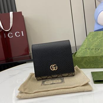 Fortok Gucci GG Marmont Bicolor Wallet Bi-color Black 12 x 10 x 3cm