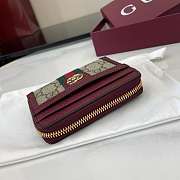 Fortok Gucci Ophidia Coin Zip Wallet Burgundy 11x9x2.5cm - 6