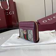 Fortok Gucci Ophidia Coin Zip Wallet Burgundy 11x9x2.5cm - 5