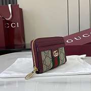 Fortok Gucci Ophidia Coin Zip Wallet Burgundy 11x9x2.5cm - 3