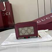 Fortok Gucci Ophidia Coin Zip Wallet Burgundy 11x9x2.5cm - 2