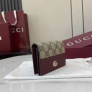 Fortok Gucci Bi-color GG Marmont Wallet Burgundy 11 x 8.5 x 3cm - 6