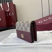 Fortok Gucci Bi-color GG Marmont Wallet Burgundy 11 x 8.5 x 3cm - 5