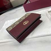 Fortok Gucci Bi-color GG Marmont Wallet Burgundy 11 x 8.5 x 3cm - 3