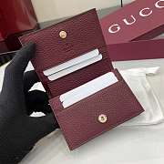 Fortok Gucci Bi-color GG Marmont Wallet Burgundy 11 x 8.5 x 3cm - 2
