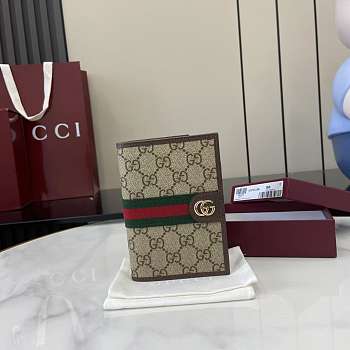 Fortok Gucci Ophidia Passport Case GG Canvas Brown 9.5 x 14 x 1cm