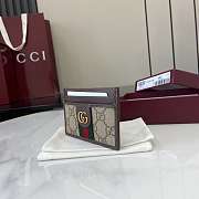 Fortok Gucci Ophidia GG Card Case Canvas Brown 11 x 7 cm - 6