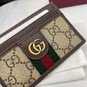 Fortok Gucci Ophidia GG Card Case Canvas Brown 11 x 7 cm - 3