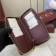 Fortok Gucci Ophidia Long Zip Around Wallet GG Canvas Burgundy 10x 20x 2.5cm - 3