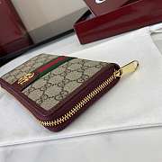 Fortok Gucci Ophidia Long Zip Around Wallet GG Canvas Burgundy 10x 20x 2.5cm - 4