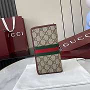 Fortok Gucci Ophidia Long Zip Around Wallet GG Canvas Burgundy 10x 20x 2.5cm - 2