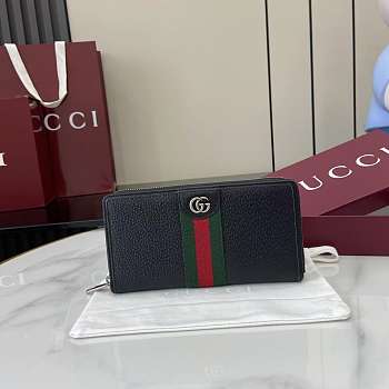 Fortok Gucci Ophidia Long Zip Wallet Black 19.5x 11x 3cm