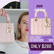 Fortok Dior ABC Bag Pink 20 x 16.5 x 8 cm - 1
