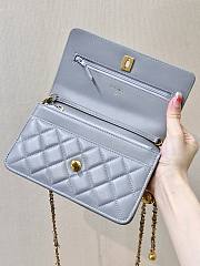 Fortok Chanel Wallet On Chain WOC Attached Ball Blue 19cm - 3