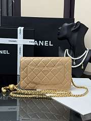 Fortok Chanel Wallet On Chain WOC Attached Ball Beige 19cm - 6