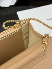 Fortok Chanel Wallet On Chain WOC Attached Ball Beige 19cm - 5