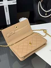 Fortok Chanel Wallet On Chain WOC Attached Ball Beige 19cm - 4