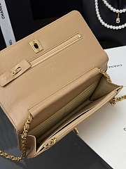 Fortok Chanel Wallet On Chain WOC Attached Ball Beige 19cm - 2
