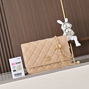 Fortok Chanel Wallet On Chain WOC Attached Ball Sand Beige 19cm - 1