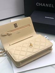Fortok Chanel Wallet On Chain WOC Attached Ball Light Yellow 19cm - 2