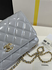 Fortok Chanel Wallet On Chain WOC Attached Ball Grey 19cm - 2