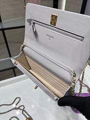 Fortok Chanel Wallet On Chain WOC Attached Ball Light Grey 19cm - 2