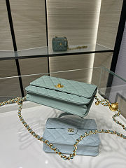 Fortok Chanel Wallet On Chain WOC Attached Ball Green 19cm - 6
