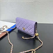 Fortok Chanel Wallet On Chain WOC Attached Ball Purple 19cm - 6