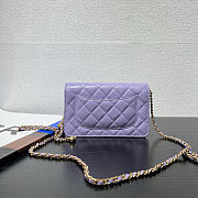 Fortok Chanel Wallet On Chain WOC Attached Ball Purple 19cm - 4