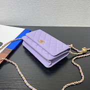 Fortok Chanel Wallet On Chain WOC Attached Ball Purple 19cm - 5