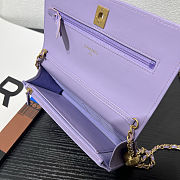 Fortok Chanel Wallet On Chain WOC Attached Ball Purple 19cm - 3