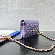 Fortok Chanel Wallet On Chain WOC Attached Ball Purple 19cm - 2