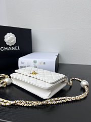 Fortok Chanel Wallet On Chain WOC Attached Ball White 19cm - 6