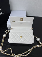 Fortok Chanel Wallet On Chain WOC Attached Ball White 19cm - 3