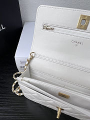 Fortok Chanel Wallet On Chain WOC Attached Ball White 19cm - 2