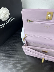 Fortok Chanel Wallet On Chain WOC Attached Ball Light Purple 19cm - 5