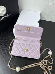 Fortok Chanel Wallet On Chain WOC Attached Ball Light Purple 19cm - 6