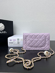 Fortok Chanel Wallet On Chain WOC Attached Ball Light Purple 19cm - 2