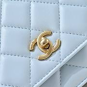 Fortok Chanel Wallet On Chain WOC Attached Ball Light Blue 19cm - 5