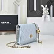 Fortok Chanel Wallet On Chain WOC Attached Ball Light Blue 19cm - 4