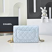 Fortok Chanel Wallet On Chain WOC Attached Ball Light Blue 19cm - 3