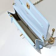 Fortok Chanel Wallet On Chain WOC Attached Ball Light Blue 19cm - 2