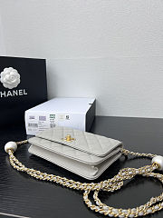 Fortok Chanel Wallet On Chain WOC Light Grey 19cm - 2